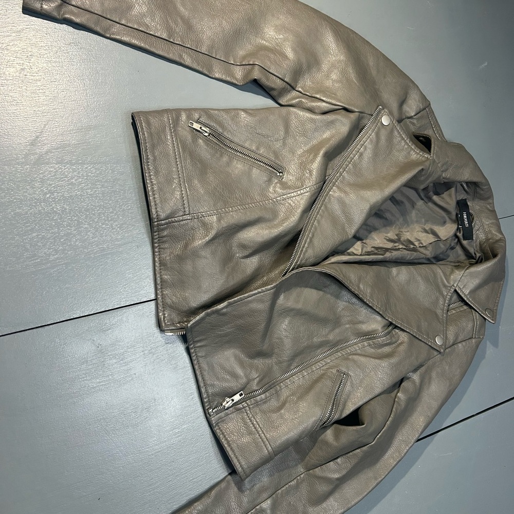 Gray Leather Jacket small women’s
